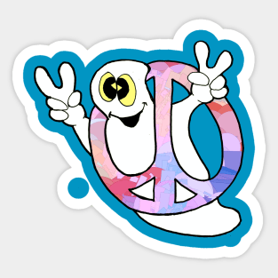 Peace ghost inside a groovy peace sign Sticker